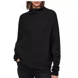 NEW AllSaints Ridley Funnel Neck Wool & Cashmere Sweater in Black size XS#2658